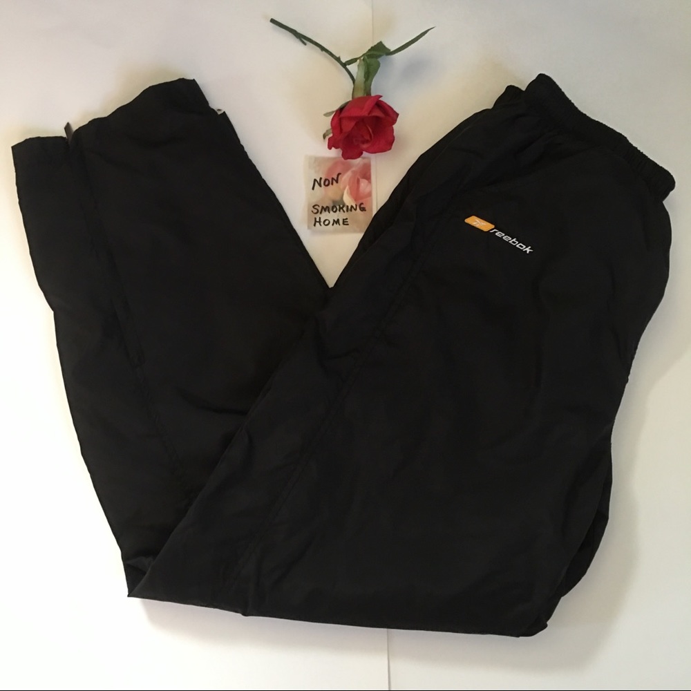VTG REEBOK RETRO NYLON EXERCISE WORKOUT LOUNGE GOLF PANTS MED